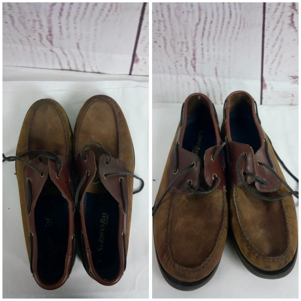 JF J.Ferrar Men's 9.5 Brown Suede Loafer Shoes